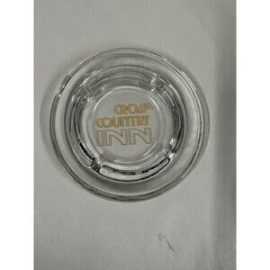 Vintage Clear Glass Ashtray, Cross Country Inn Columbus‎ Ohio 1980’s
